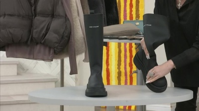 Anne Coquine レザーライクロングブーツ アンコキーヌ（AnneCoquine