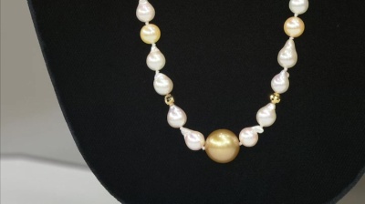 GoldSkin 白蝶&アコヤ真珠ロングネックレス - QVC.jp