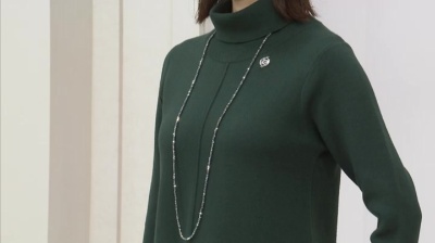 PCD ジャカードラインのモダンニットワンピース ピエール カルダン