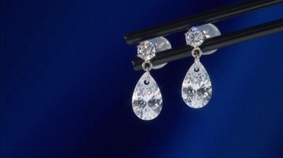 DIAMONIQUE PT950 ティアドロップピアス 計2.2ct ダイヤモニーク