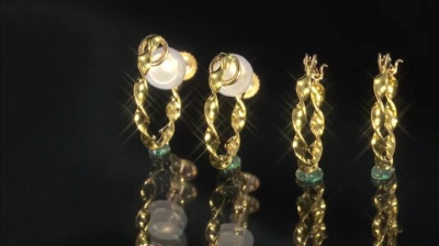 イエロー×ゴールド ロープデザインイヤリング 高級感溢れる イエロー×ゴールド ロープデザインイヤリング 高級感溢れる