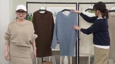 Anne Coquine ウールミックスニットマルチウェイプルオーバー