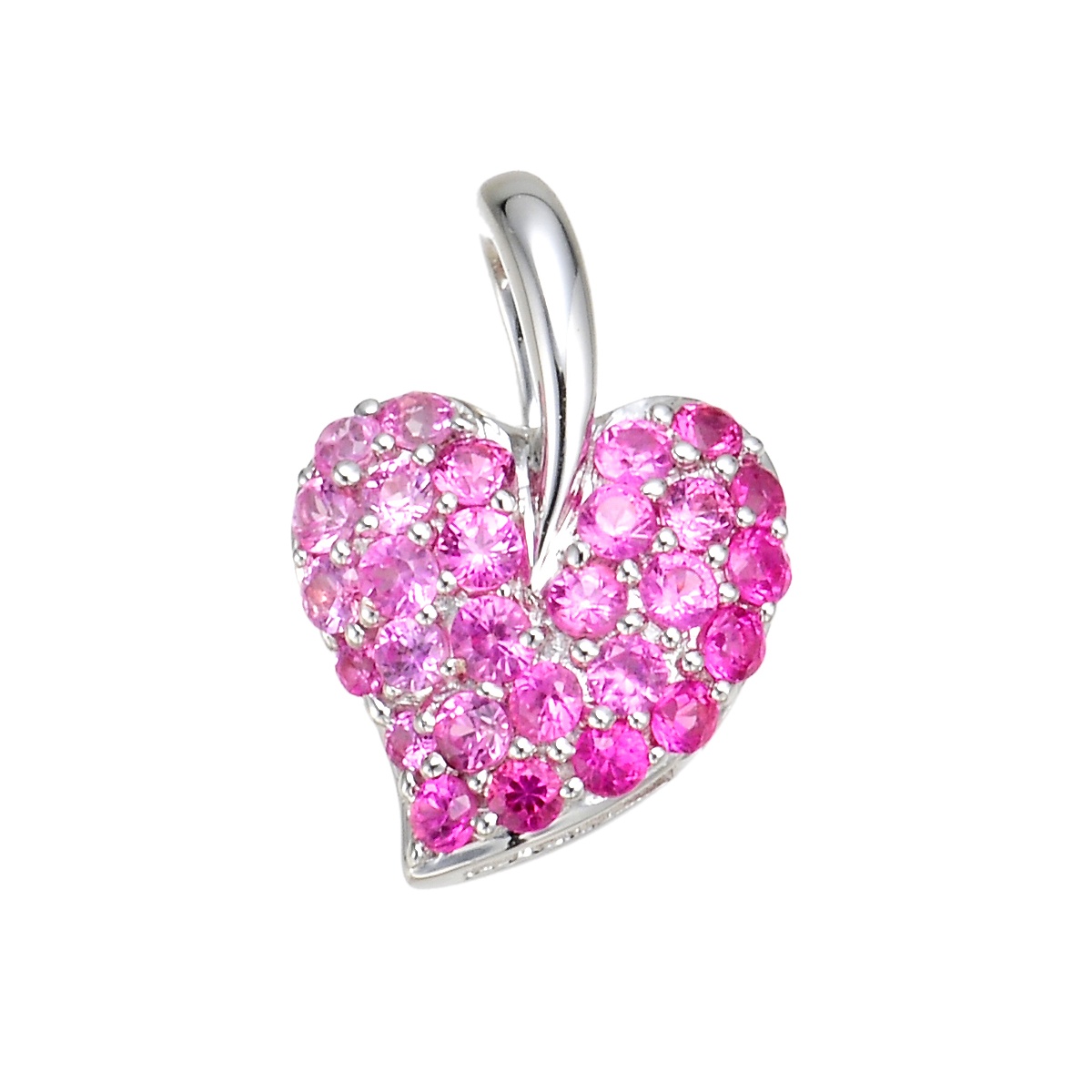 18k Wg ピンクサファイヤ ハートデザインペンダントヘッド No Qvc Jp
