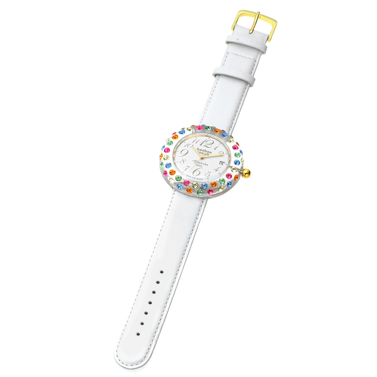 ボンボンウォッチ レインボー クリスタルホワイト No Qvc Jp