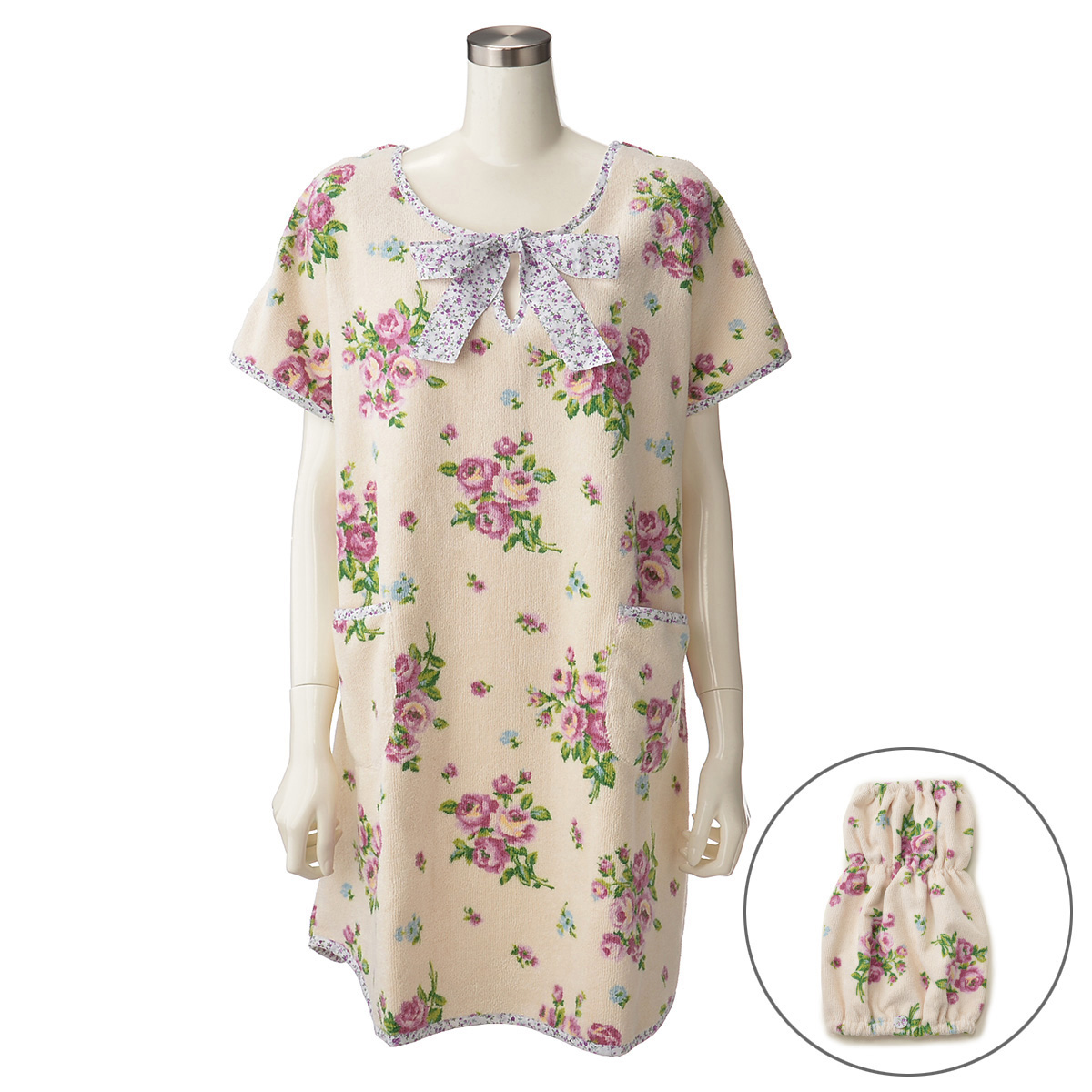Atelier Equal タオルキャップ付花柄タオルワンピース No Qvc Jp