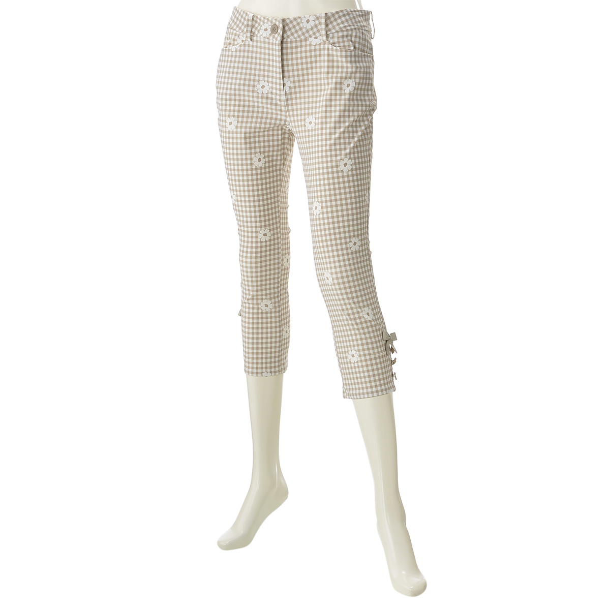 Gv 花柄ギンガムチェック スキニーパンツ Qvc Jp