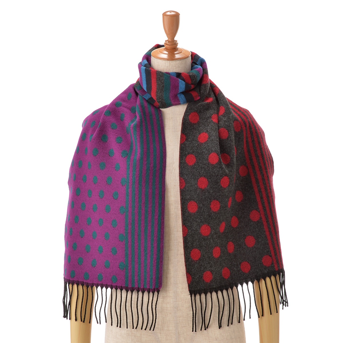 フランス製 おしゃれマフラー 水玉 ボーダー No 5346 Qvc Jp