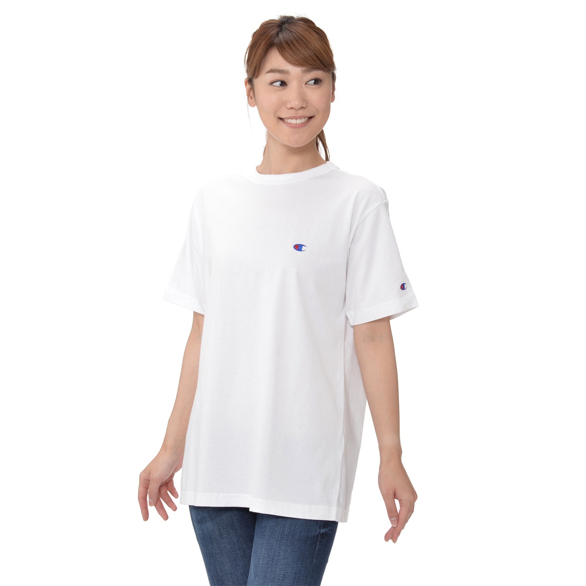 Champion チャンピオン 白Tシャツ 胸元ワンポイント