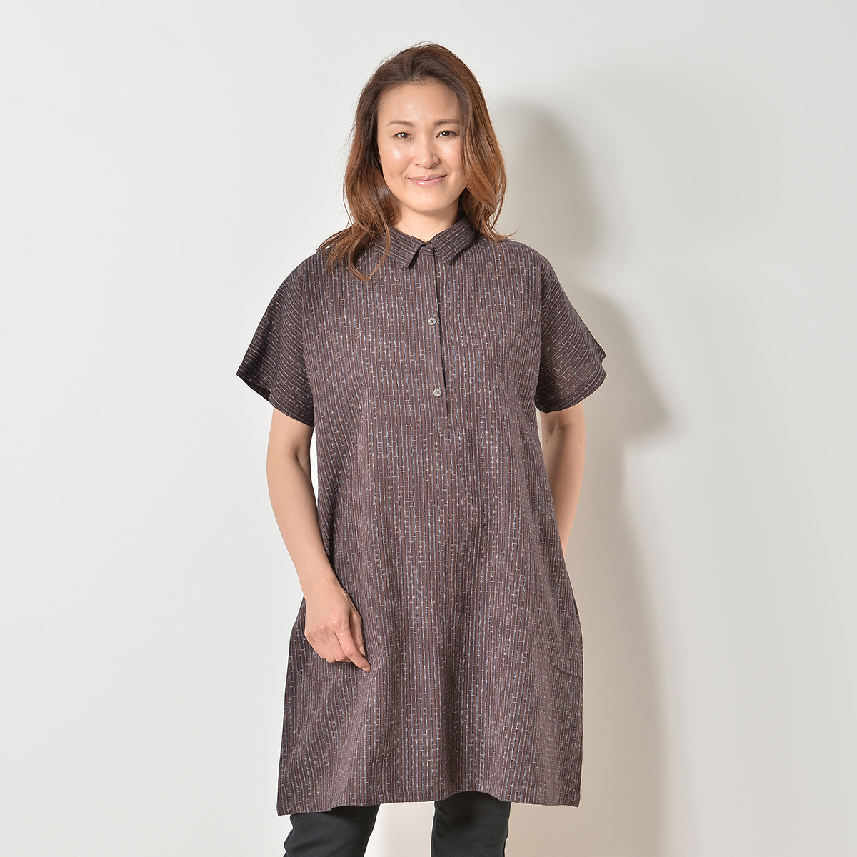 癒しの工房 久留米織半袖ビッグブラウス 癒しの工房 No Qvc Jp