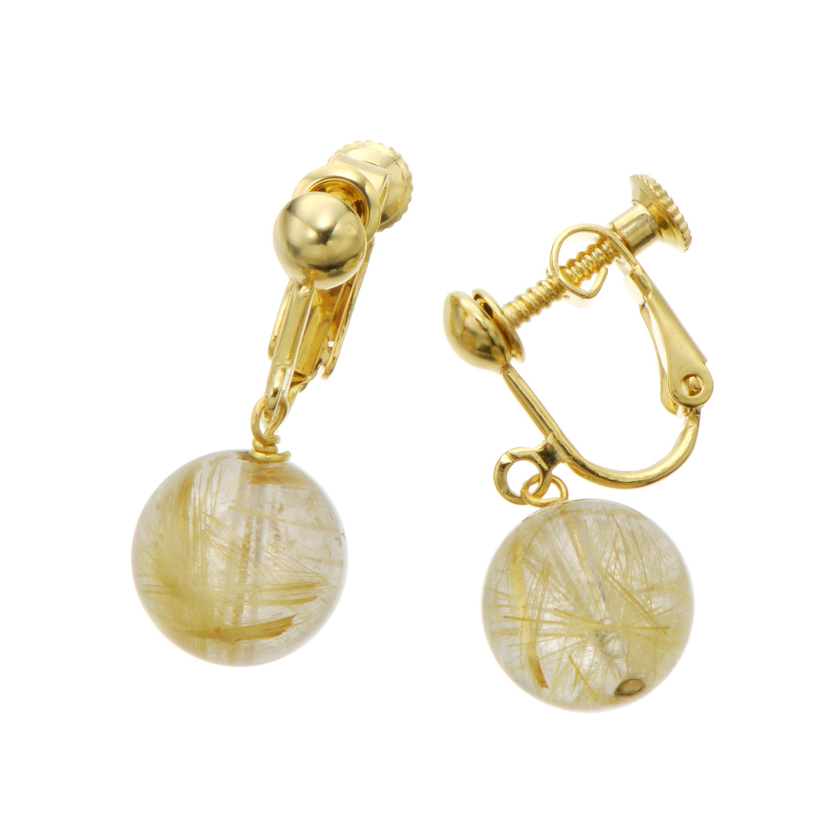 Ss ルチルクォーツ イヤリング ピアス アシュリン Tartar Qvc Jp