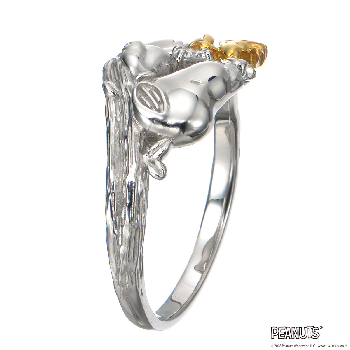 純pt 24k リング スヌーピー ウッドストック No Qvc Jp