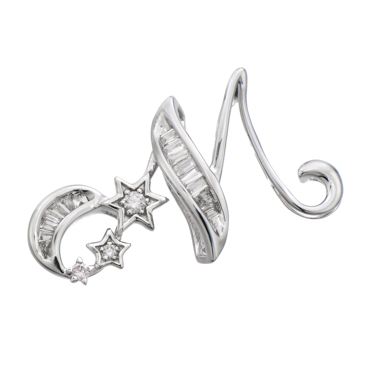 18kwg ダイヤモンド スターリーイニシャル ペンダントヘッド M ジュエルピニア Jewel Pinia Masumi Kasahara No 658591 Qvc Jp