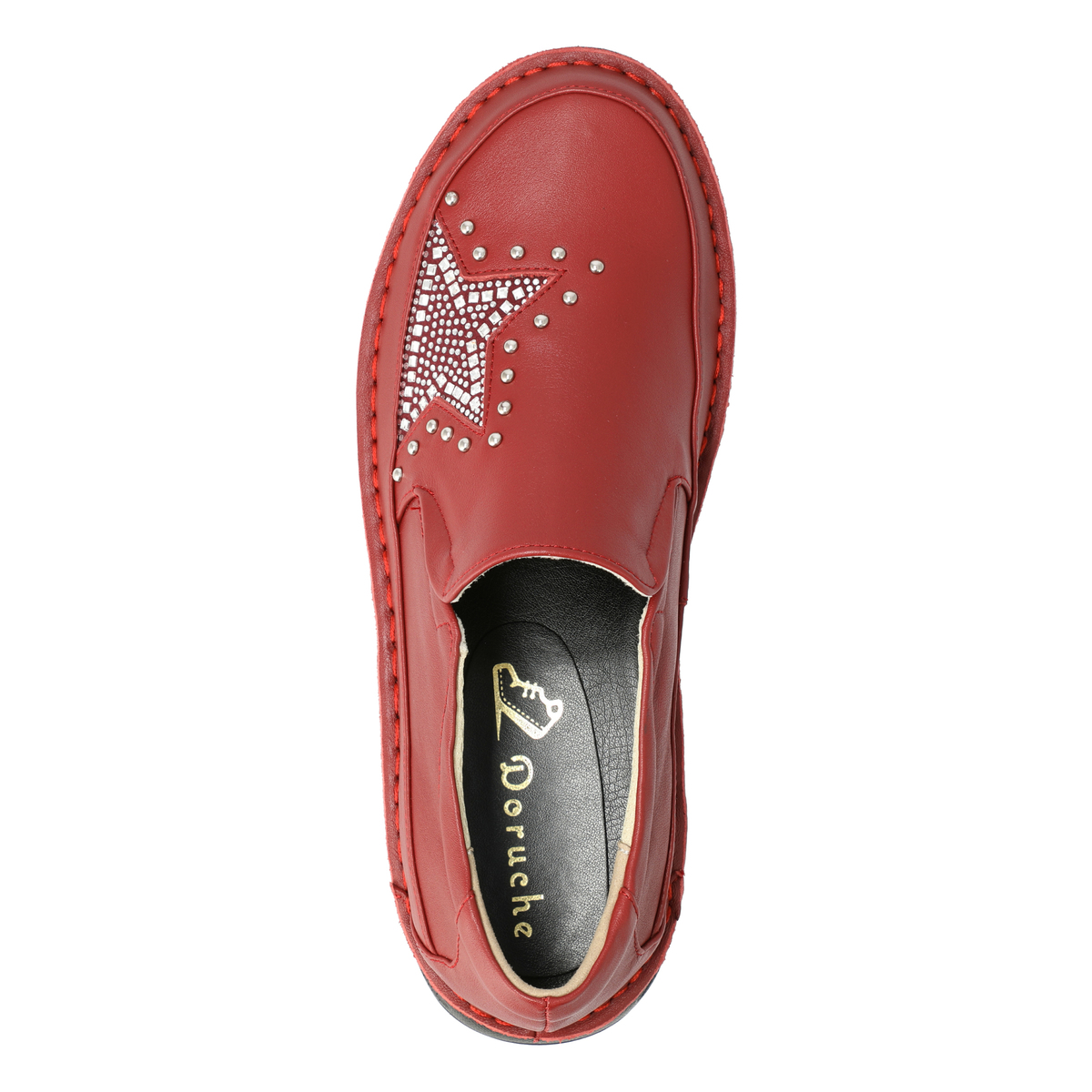 ドルチェ 牛革星柄ステッチダウンシューズ クリーナ 付 ドルチェ No Qvc Jp