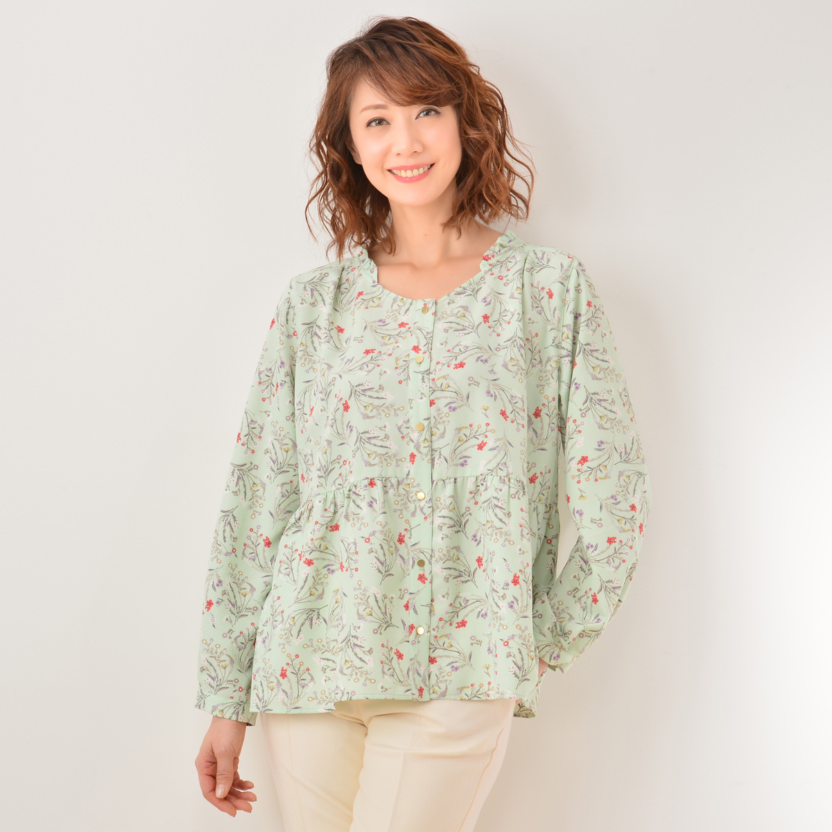 RosePeche 2WAY花柄ブラウス ローズペッシュ（Rose Peche） - QVC.jp