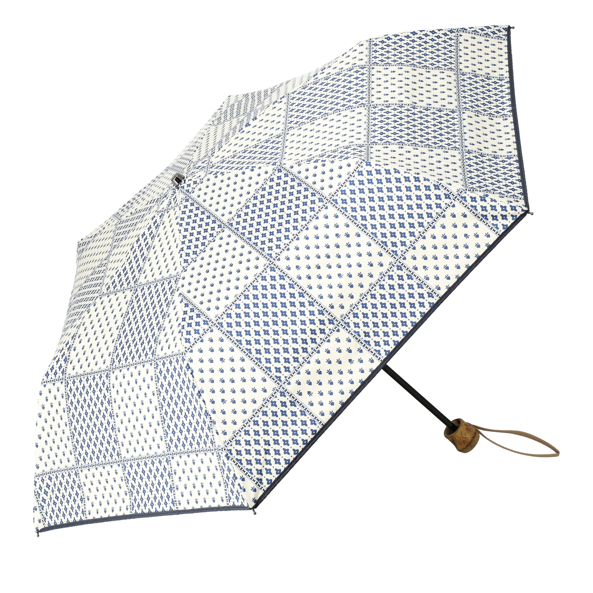 ルナジュメール UV+1級遮光 竹手元 マルチ柄 折傘