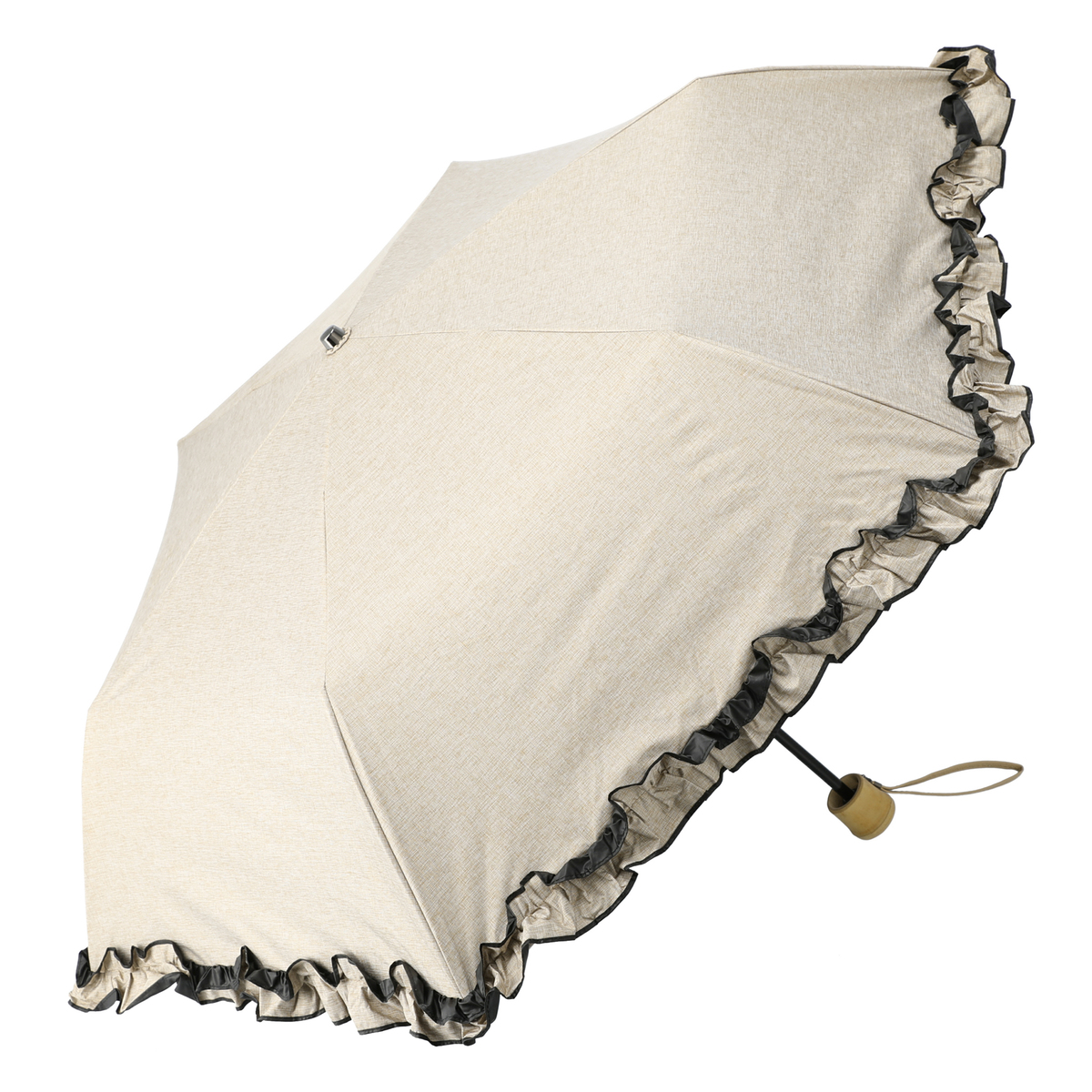 ルナジュメールUV+1級遮光+晴雨兼用ダンガリフリル折傘