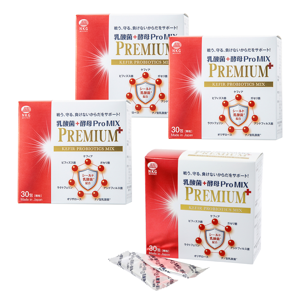 乳酸菌＋酵母ProMIXプレミアムプラス30包4箱 - QVC.jp