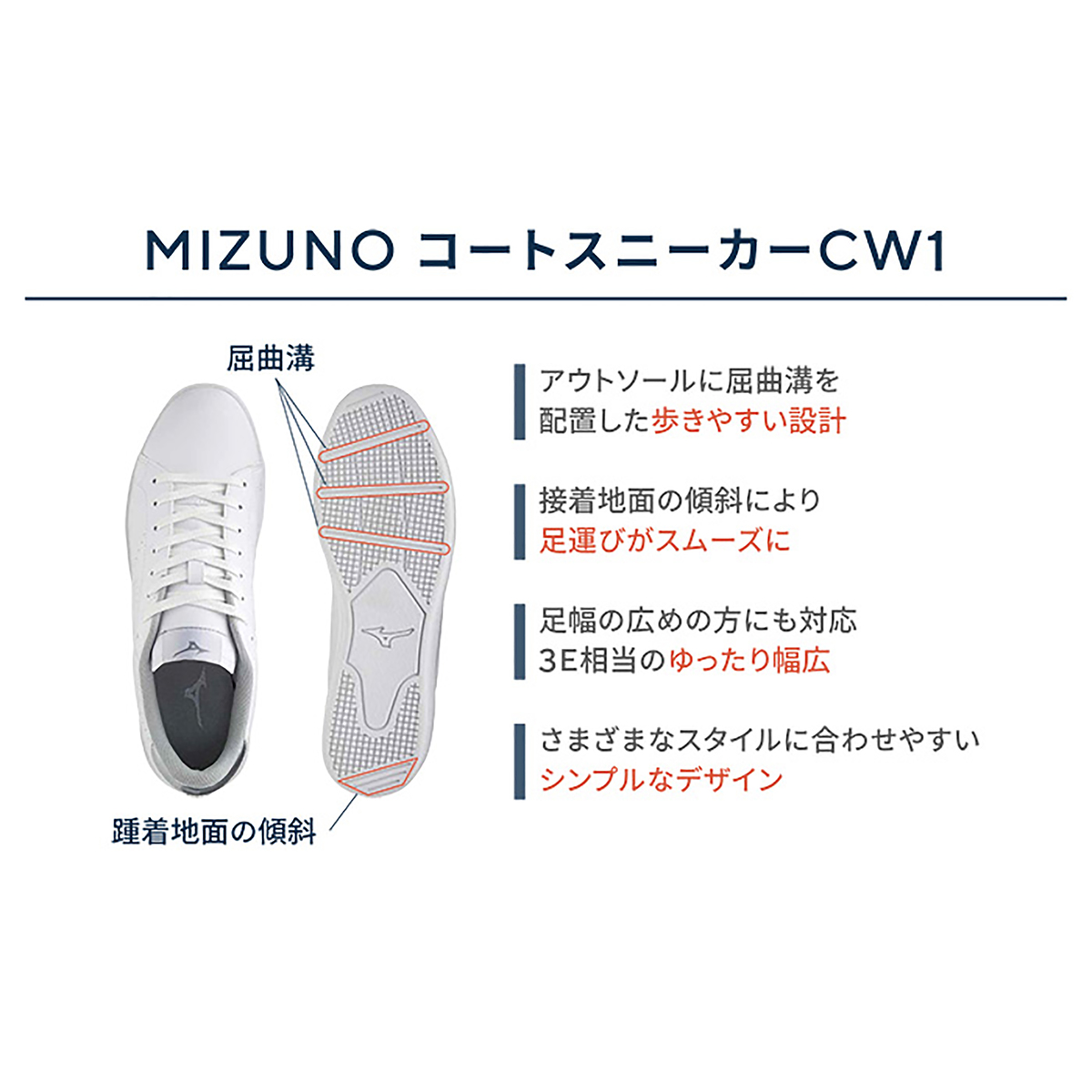 ミズノ コートスニーカー CW1 ミズノ（MIZUNO） - QVC.jp