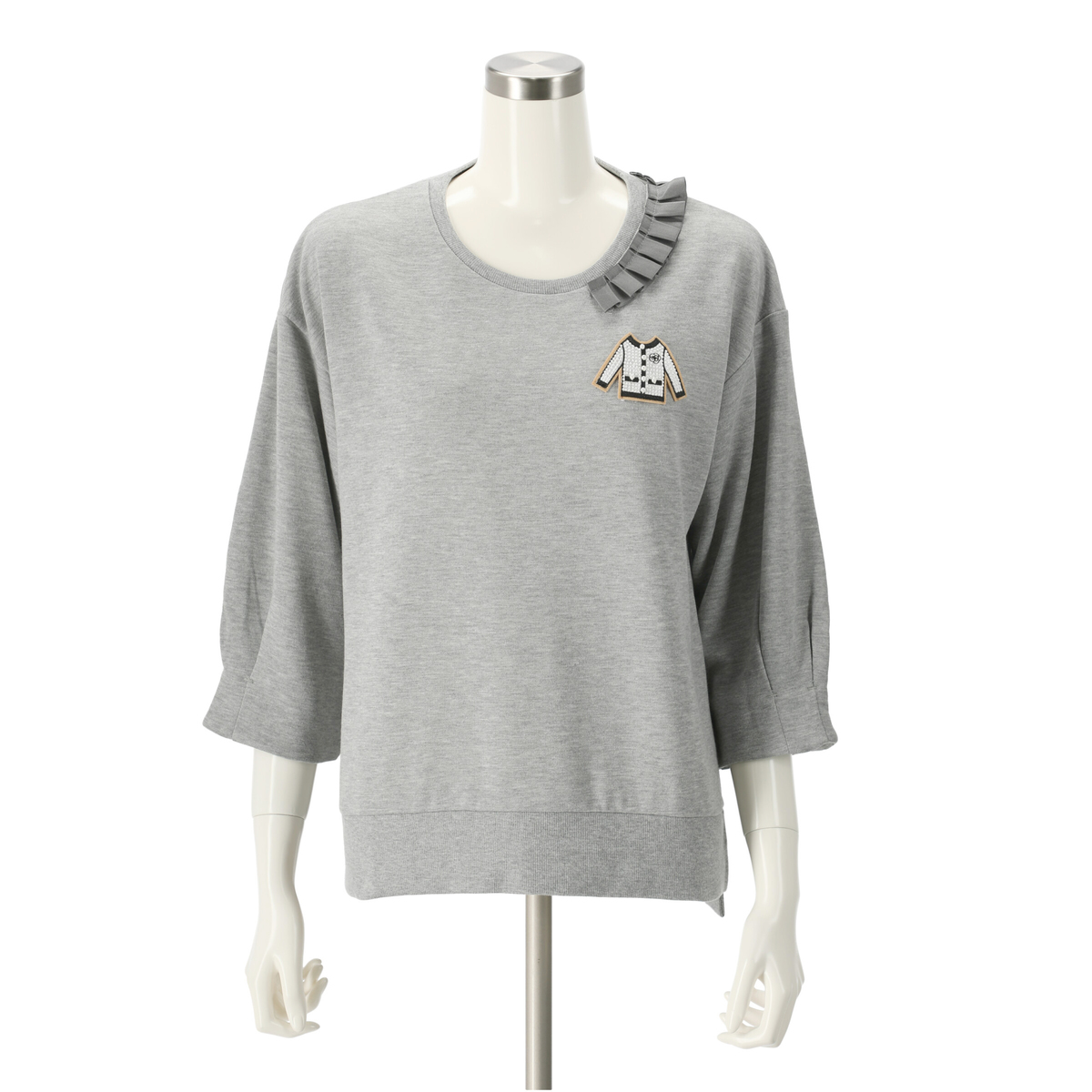 Love パール調ワッペンが大人可愛いミニ裏毛トップス アンドラブ Love No 6981 Qvc Jp