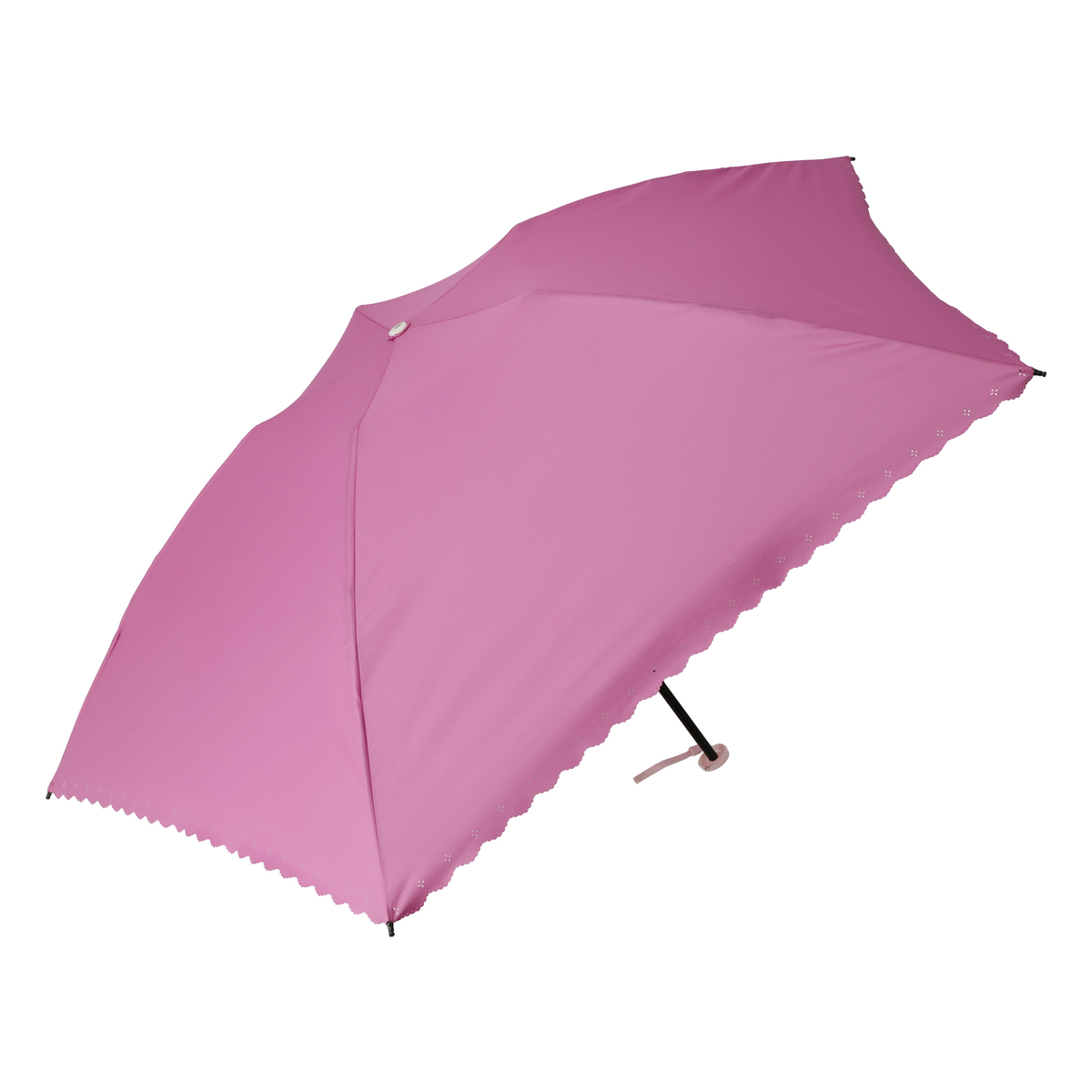  UVION STAR簡単開閉耐風超軽量晴雨兼用折傘  ローズ