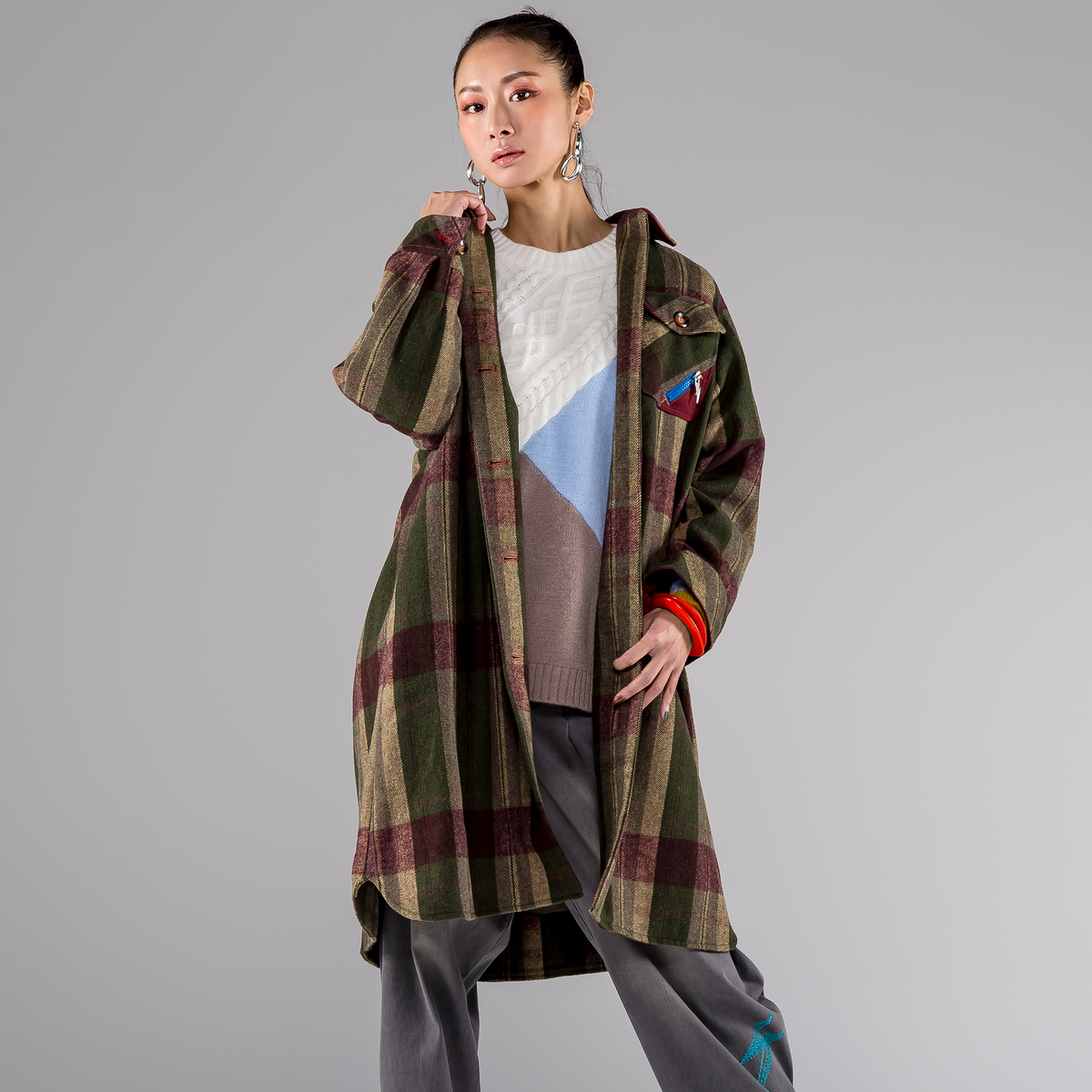 Superlady オーバーサイズチェック柄シャツコート Superlady By Kansai Yamamoto No Qvc Jp