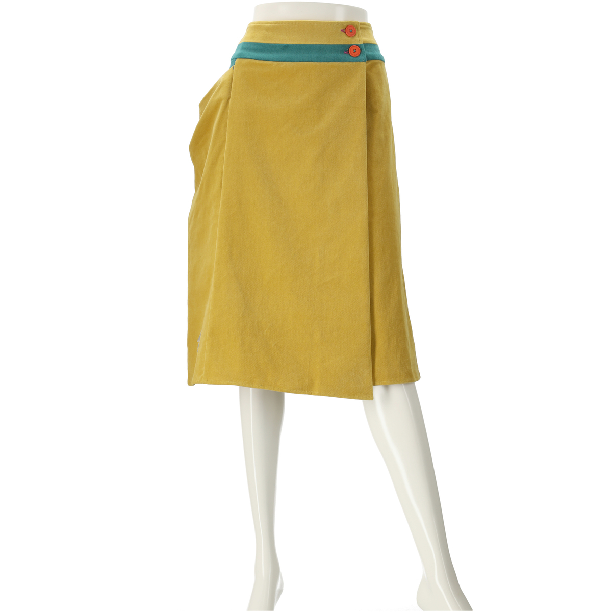 SUPERLADY ウエスト調整付き配色デザインラップスカート