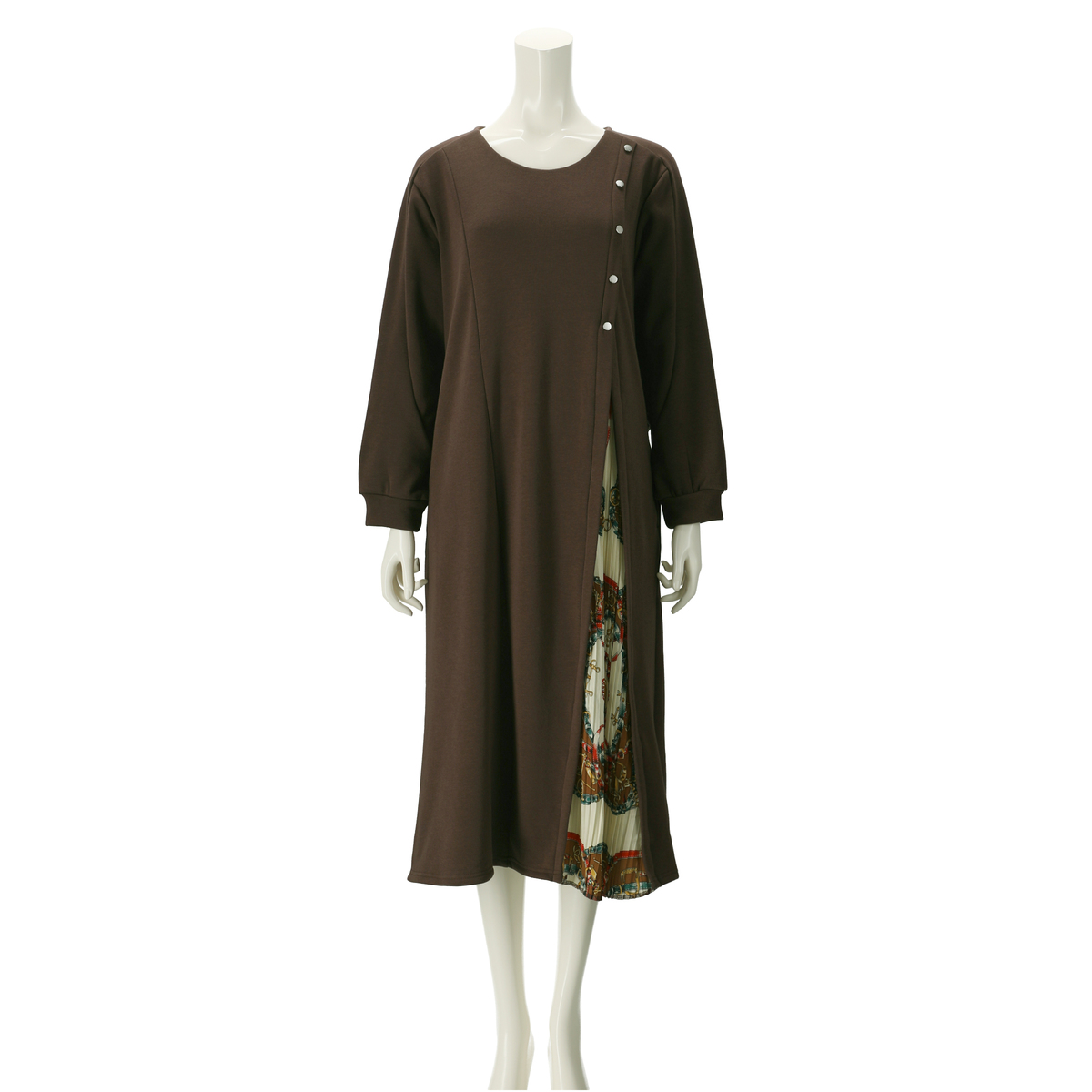 Pajarito ボタン付スリットプリーツロングワンピース Pajarito パハリート No 6142 Qvc Jp