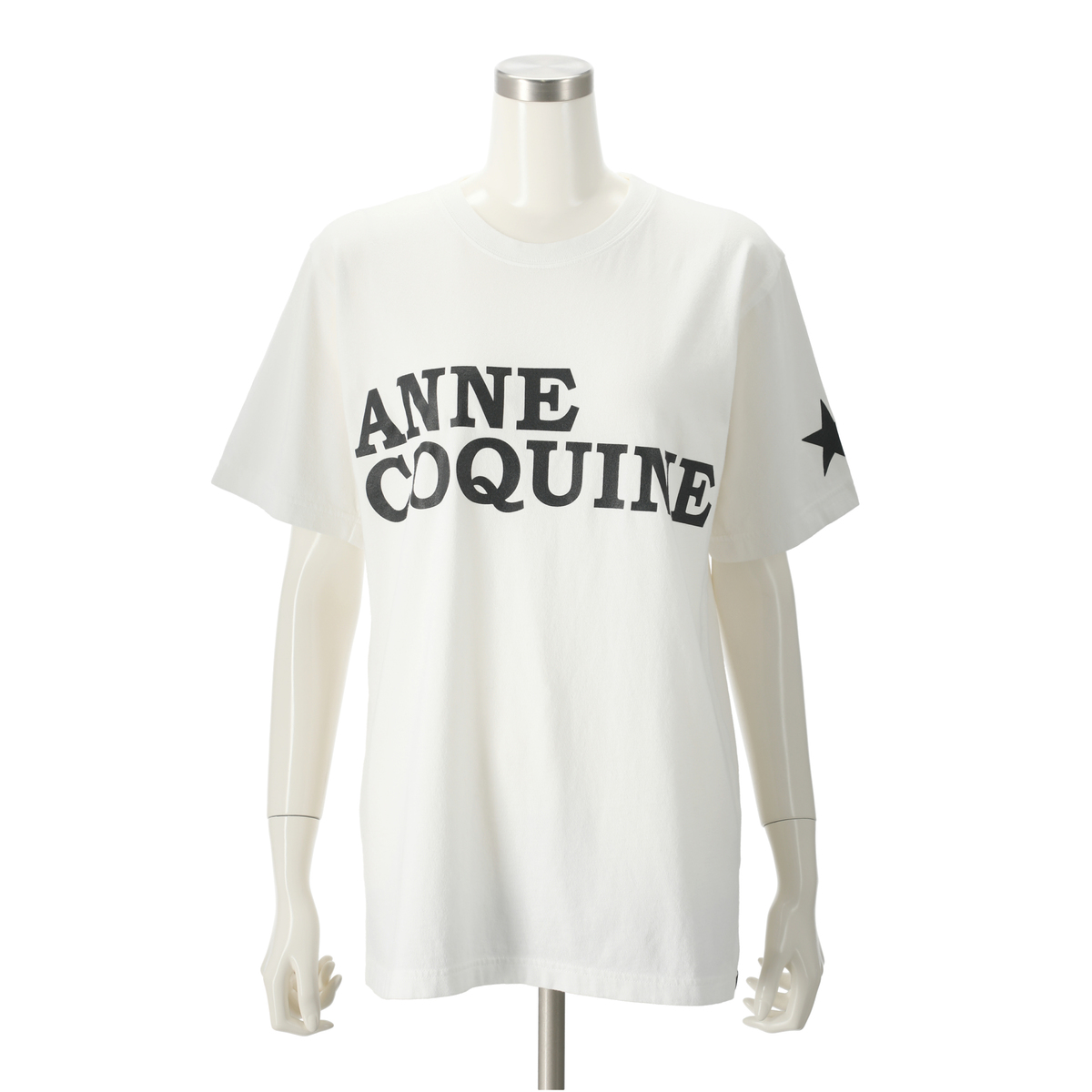 Anne Coquine ワッペン付ロゴプリントTシャツ