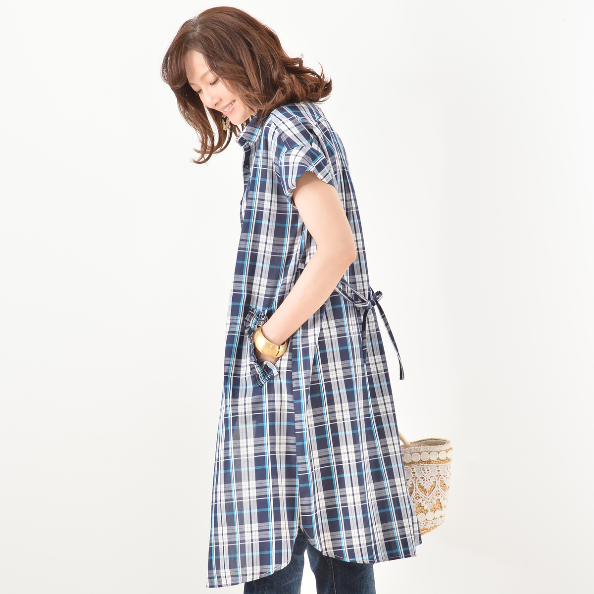 Love フェミニンチェックシャツワンピース アンドラブ Love No Qvc Jp