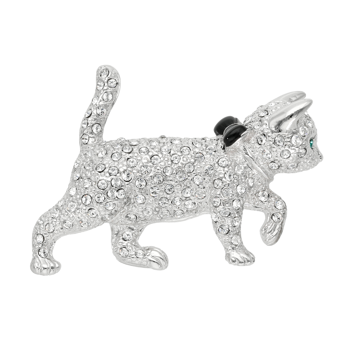 クリスタルガラス 猫 にゃん 散歩ブローチ 猫ねこコレクション Neko Neko Collection Qvc Jp