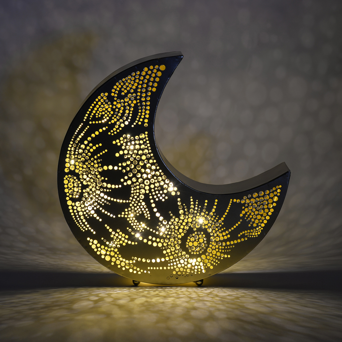 ＜QVCジャパン＞ LUMIDA LED デコレーションライト ムーン オンオフタイマー付 ＜カラー＞ ゴールド画像