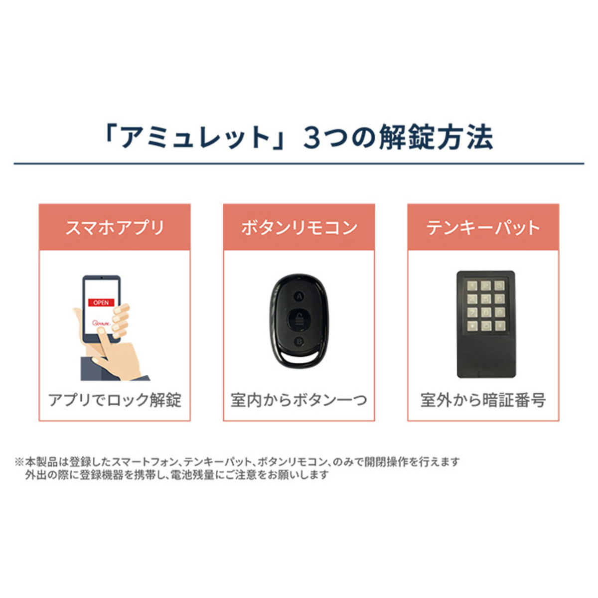 セリュール工事不要オートロック錠アミュレット リモコンセットホワイト - QVC.jp