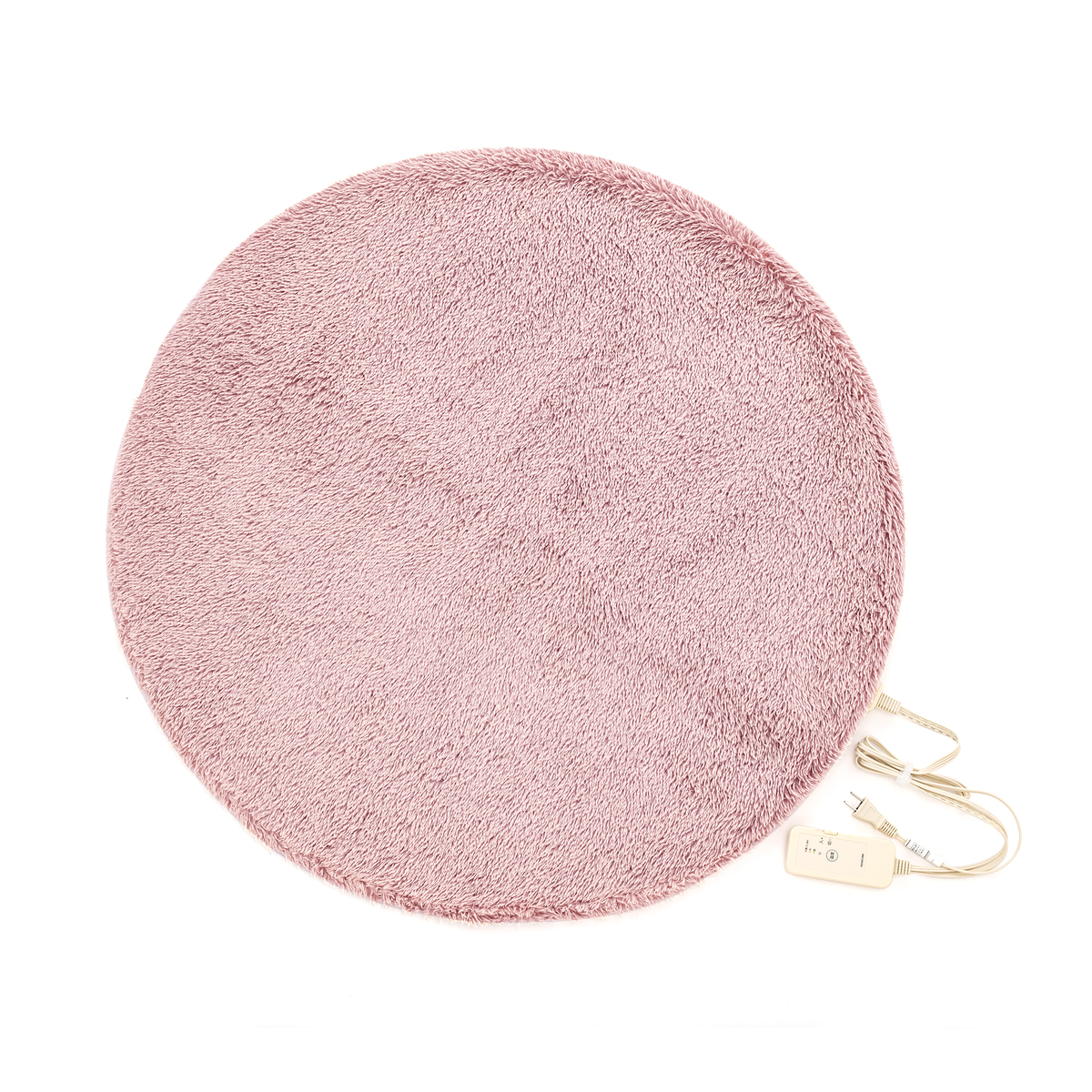  コイズミ カバーが洗える丸形ホットラグマット  ピンク