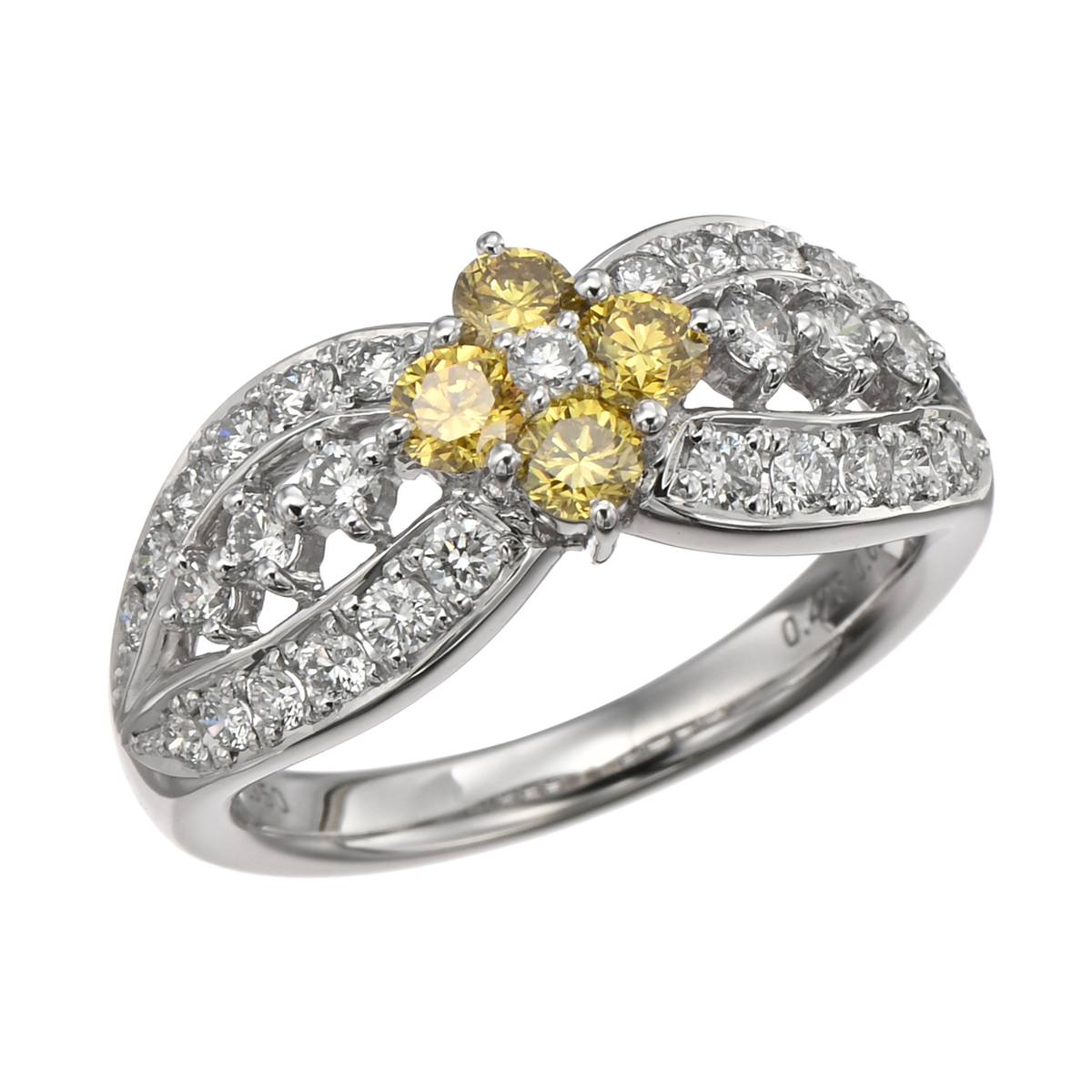超高品質で人気の ダイヤモンド リング pt950 ファンシーライトイエロー - リング(指輪)