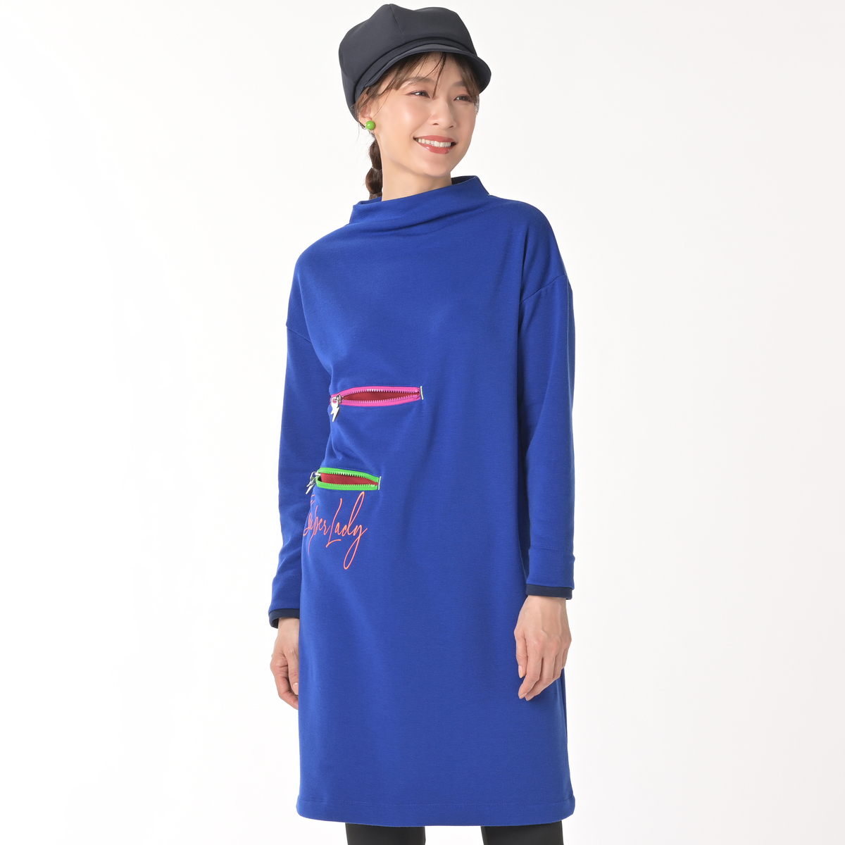 Superlady バイカラージップ裏シャギーチュニックワンピース Superlady By Kansai Yamamoto Qvc Jp