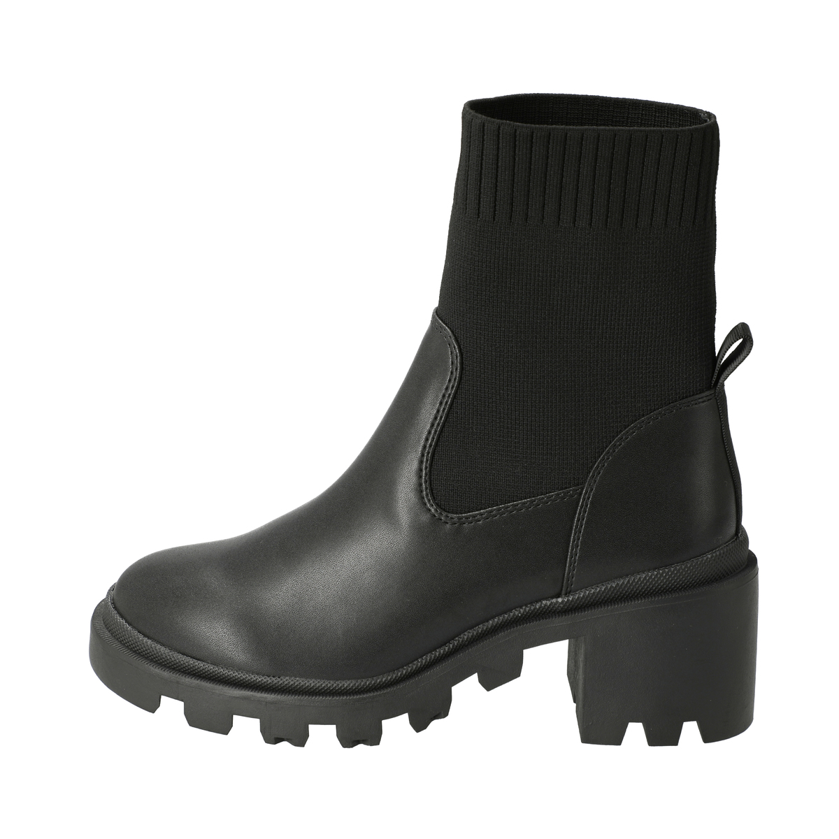 ANNE COQUINE ブラックブーツ Anne Coquine レザーライクロングブーツ アンコキーヌ