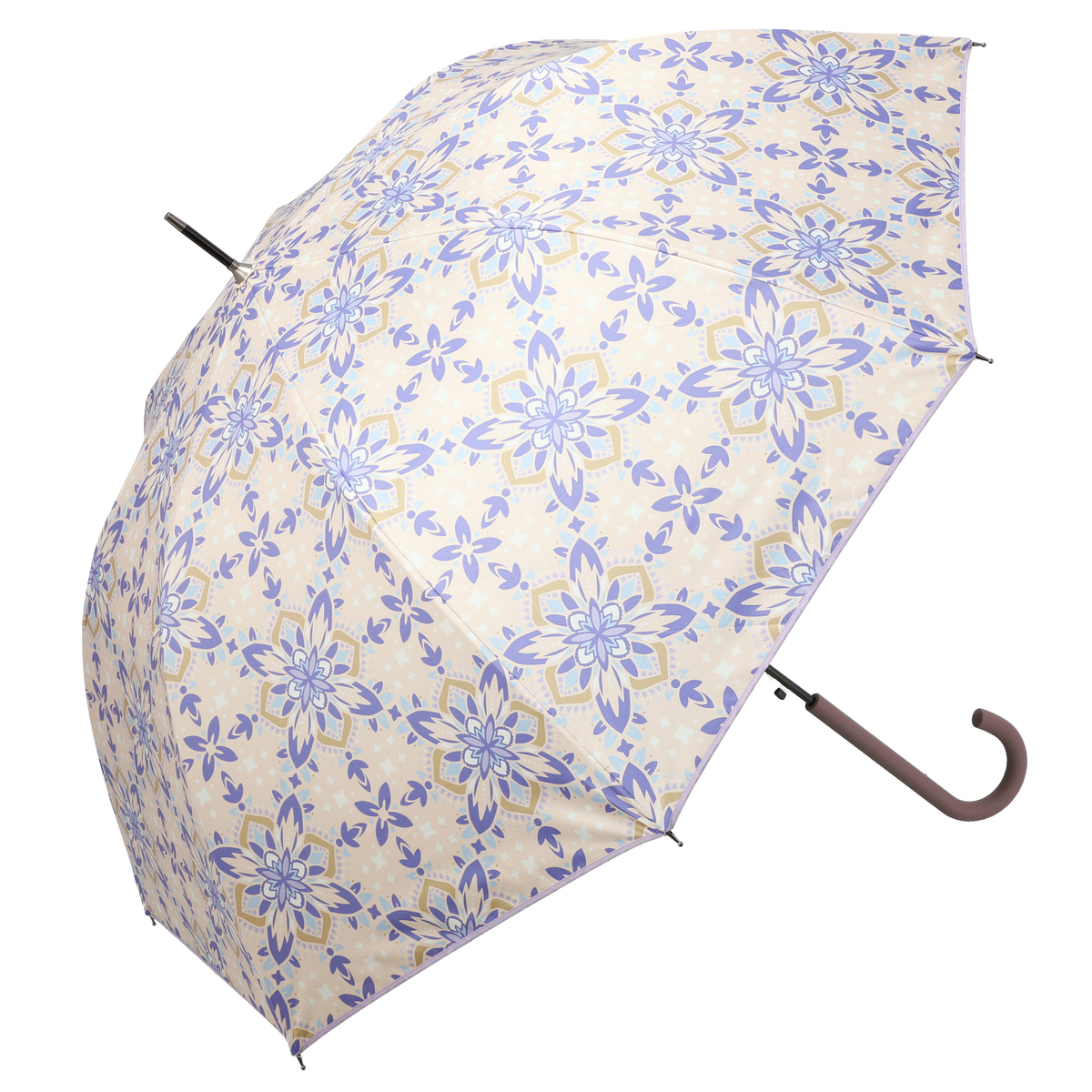  ルナジュメール UV+1級遮光+晴雨兼用 タイル柄長傘  ピンク