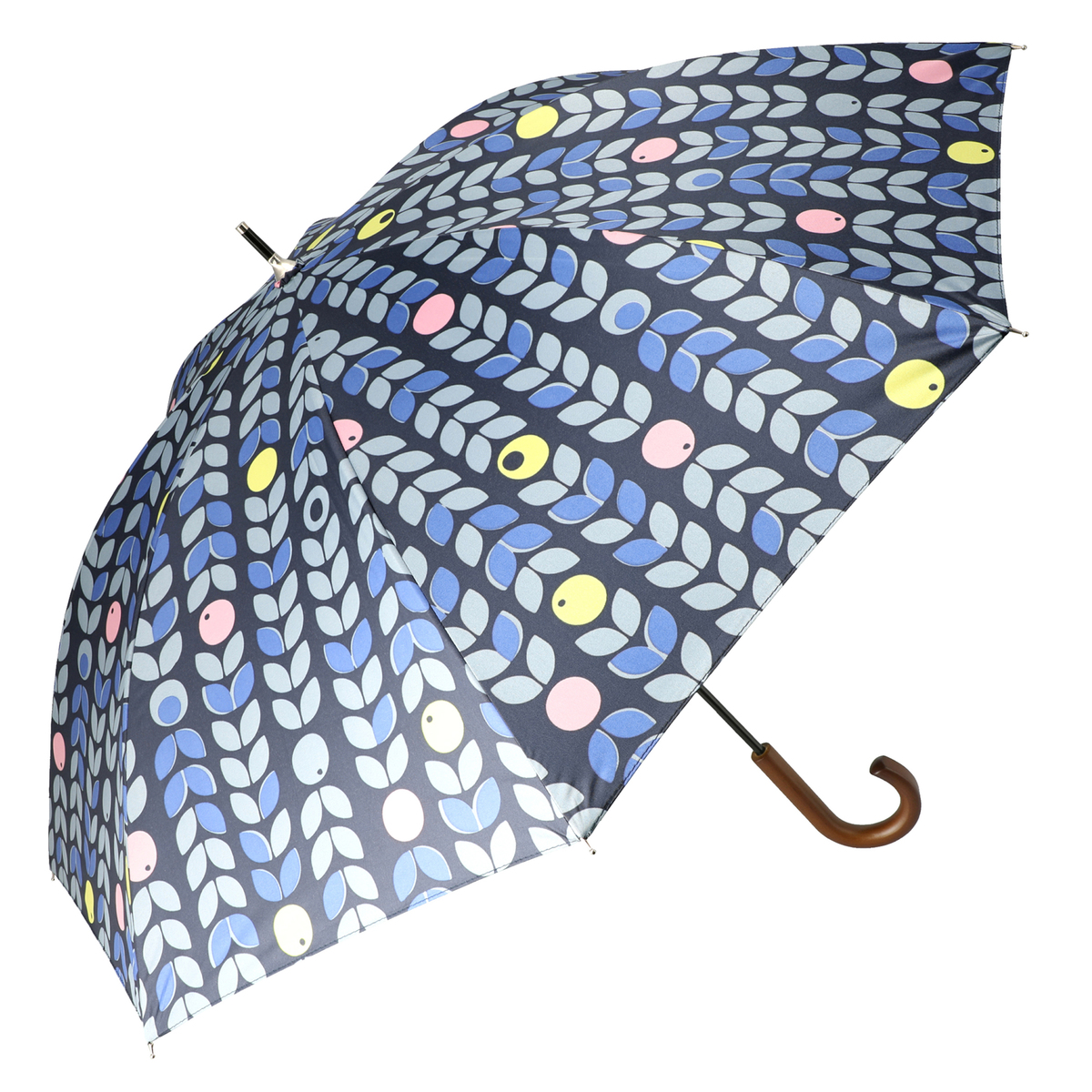  ルナジュメール UV+1級遮光+晴雨兼用 プリントショート傘  北欧柄ネイビー
