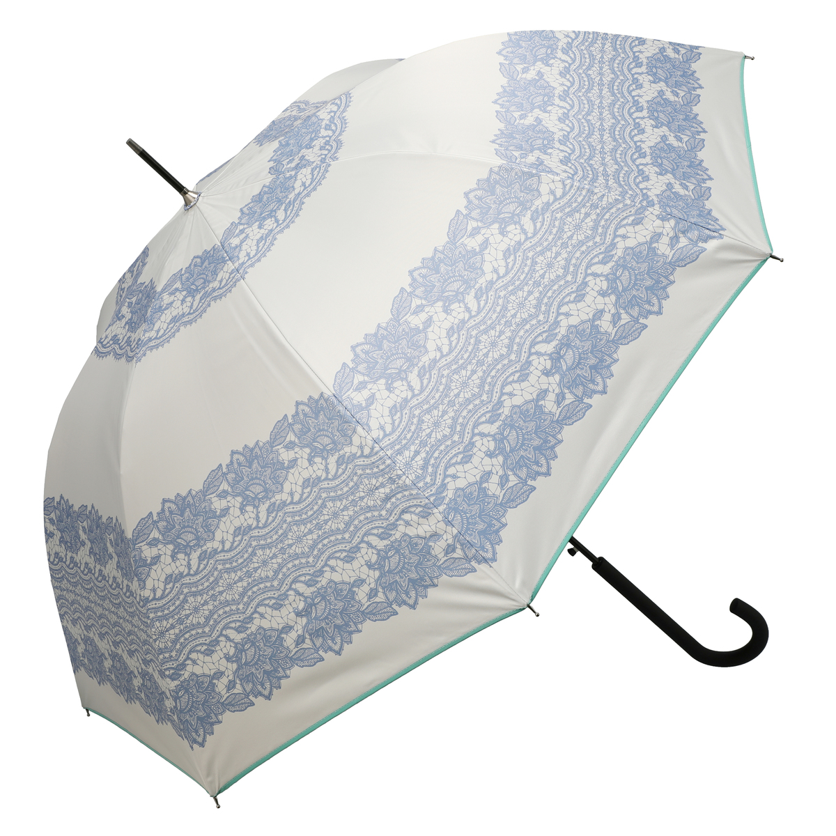  ルナジュメール UV+1級遮光+晴雨兼用 レース柄 長傘  グレー