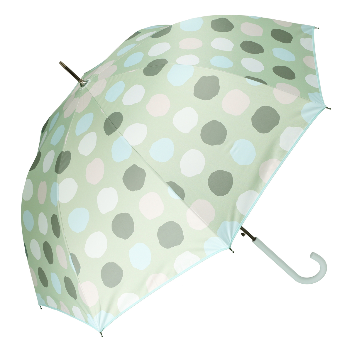 ＜QVCジャパン＞ ルナジュメール UV+1級遮光+晴雨兼用 水玉長傘 ＜カラー＞ グリーン