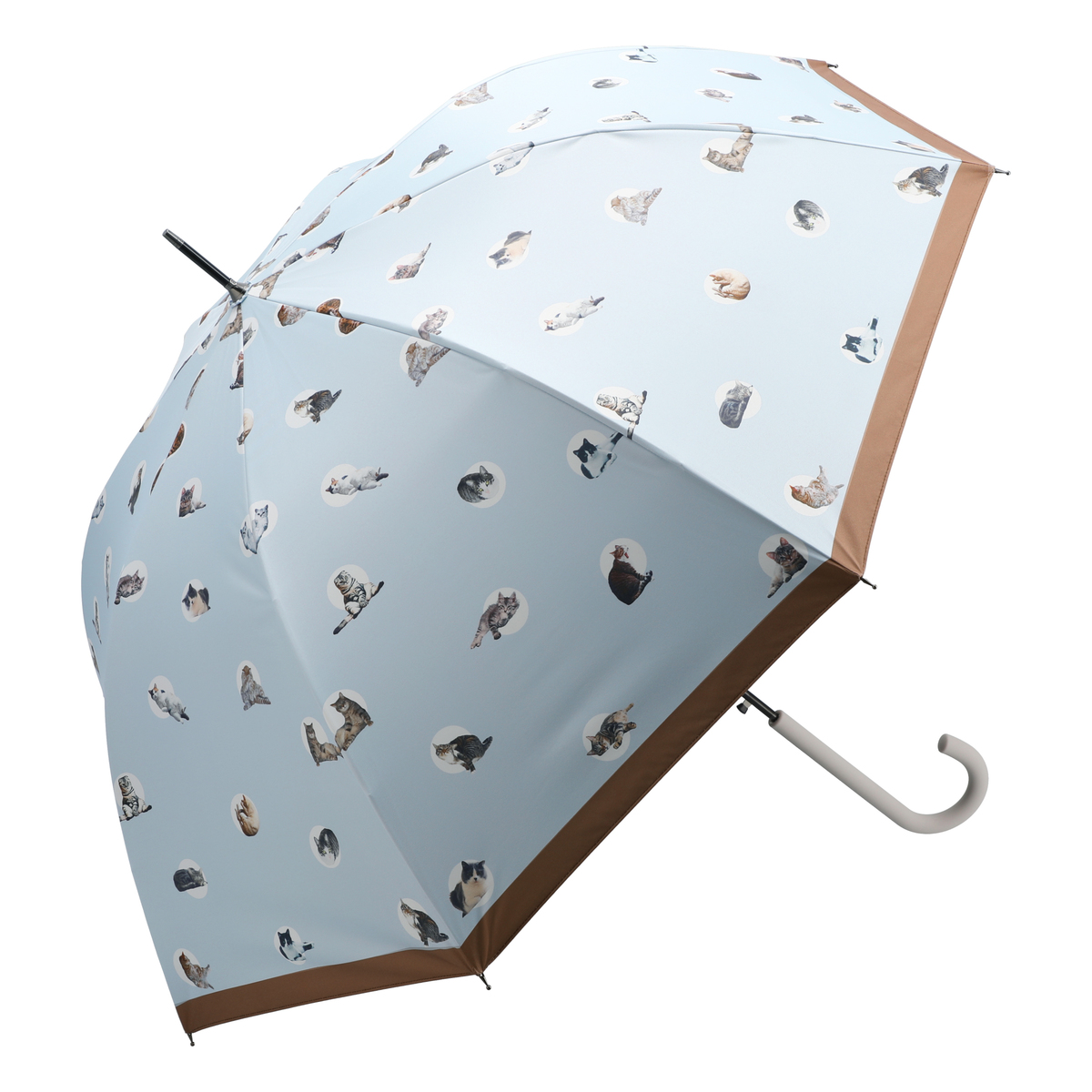 ねこと毎日 UV+1級遮光+晴雨兼用 リアルネコ長傘