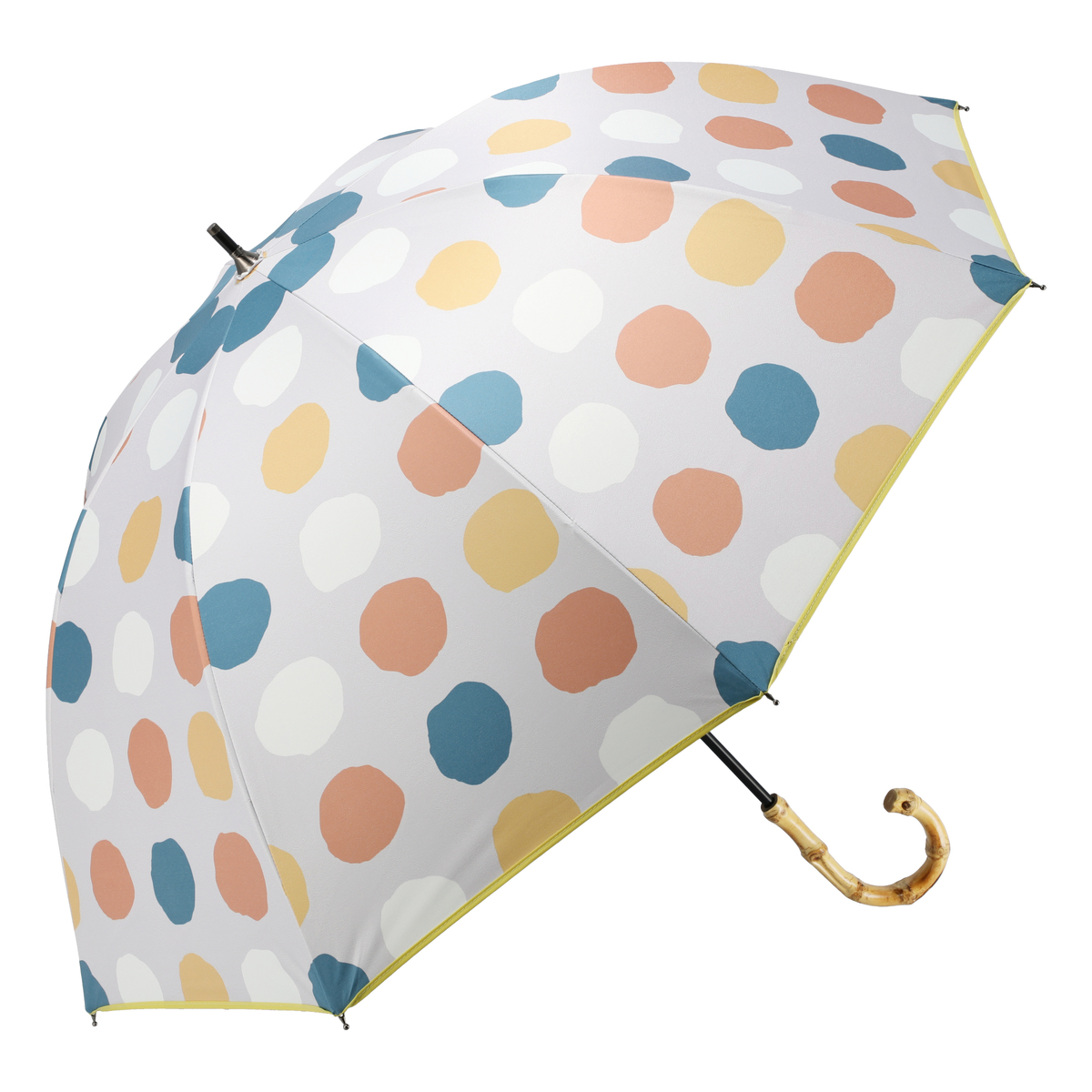  ルナジュメール UV+1級遮光+晴雨兼用 水玉ショート傘  グレー
