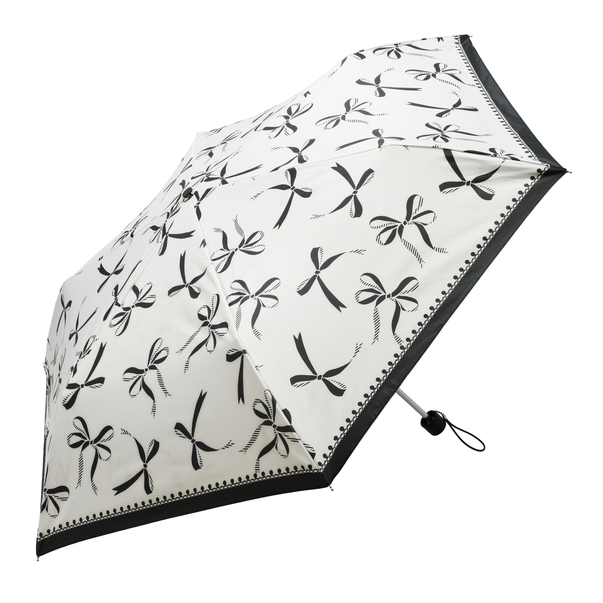 ルナジュメール UV+1級遮光+晴雨兼用 モノクロ 折傘
