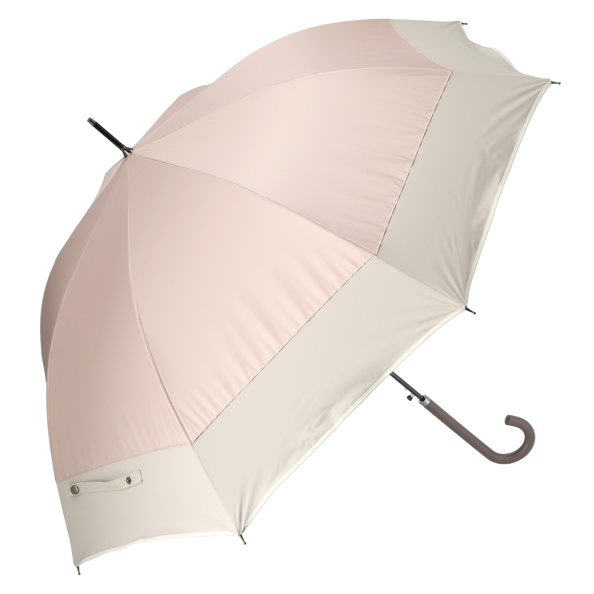  ルナジュメール UV1級遮光+耐風+撥水パイピング長傘  ピンクベージュ