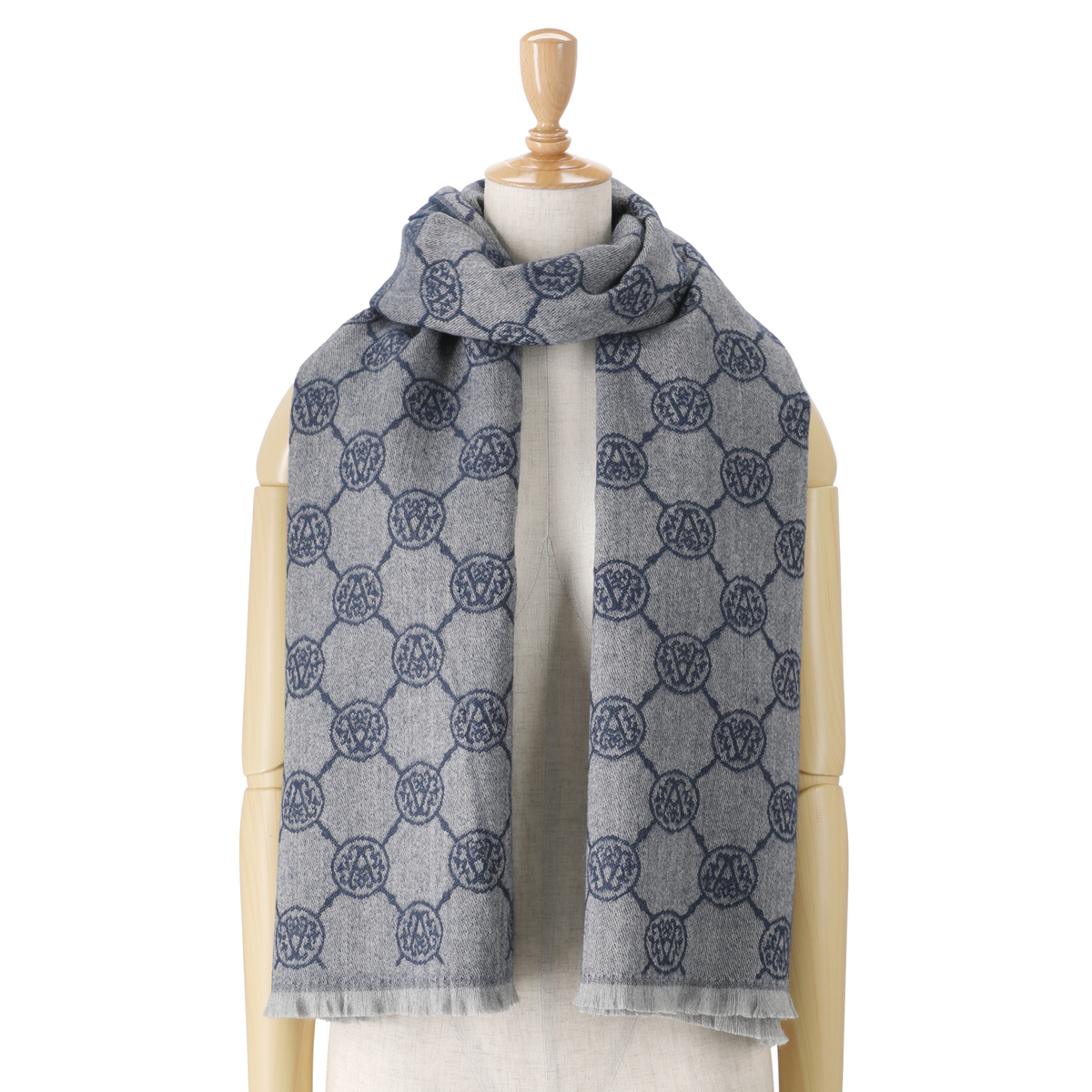 アンコキーヌqvc☆モノグラムジャガードストール 注文 アンコキーヌqvc