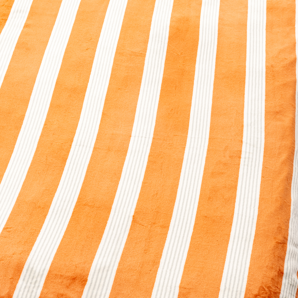  西川 ロングサイズ毛布  オレンジ/ストライプ