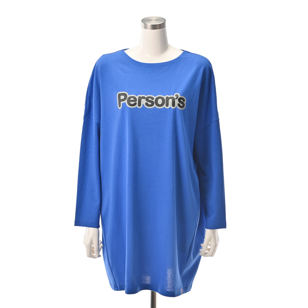 ＜QVCジャパン＞ PERSONS ロゴチュニックTシャツ ＜サイズ＞ LL ＜カラー＞ ブルー