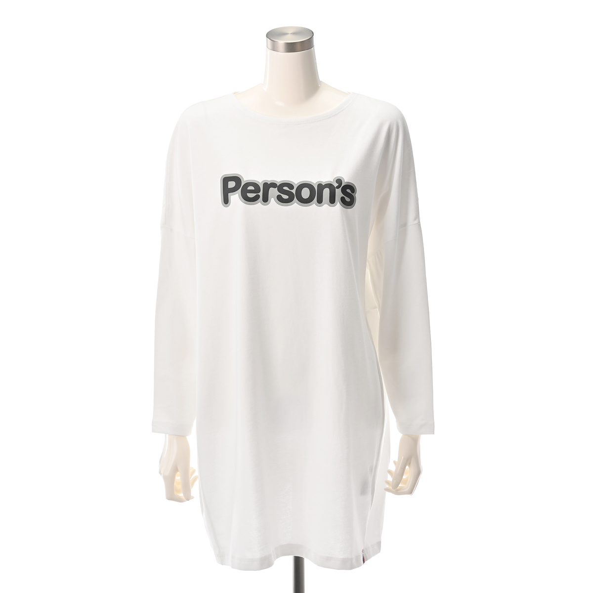 ＜QVCジャパン＞ PERSONS ロゴチュニックTシャツ ＜サイズ＞ L ＜カラー＞ エクリュ
