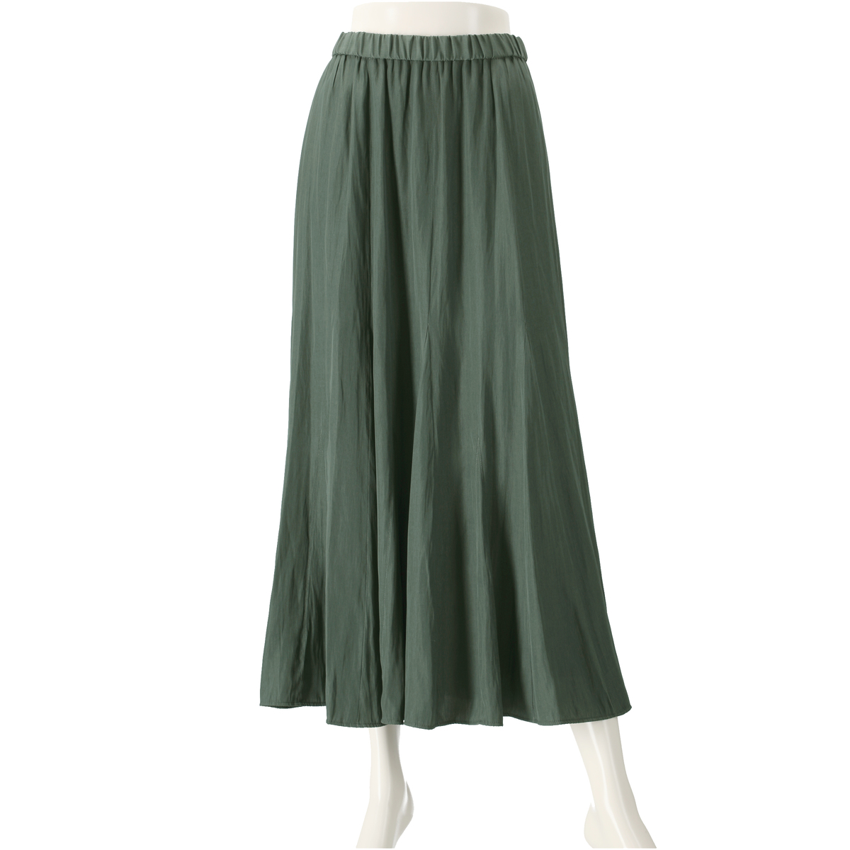 ＜QVCジャパン＞ UNTITLED 割繊ロングフレアスカート[日本製] ＜サイズ＞ 4 ＜カラー＞ グリーン