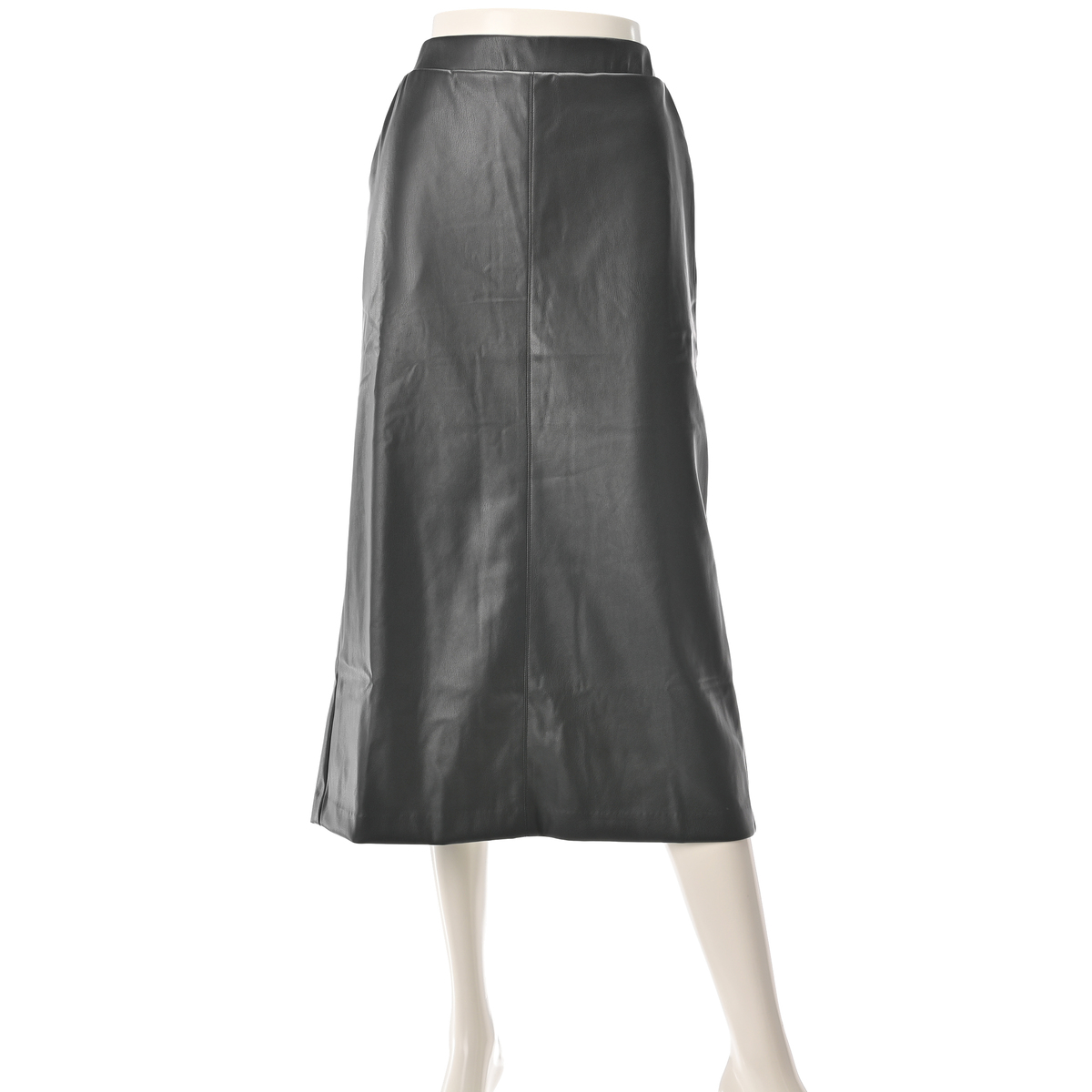 ＜QVCジャパン＞ Anne Coquine ストレッチフェイクレザータイトスカート ＜サイズ＞ L ＜カラー＞ ブラック